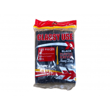 CLASSY USE BLACK PLASTIC KNIVES 100PCS
